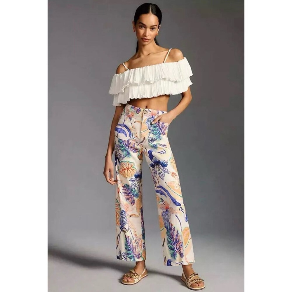 Anthropologie Colette Crop Pant Sarah Gordon Edition - Picture 3 of 16